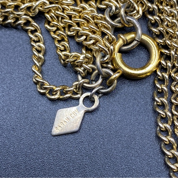 SARAH COVENTRY Gold Tone Multistrand Chain Dangle Tassel Necklace & Bracelet Set - Picture 7 of 7